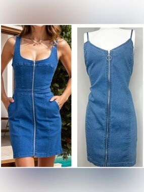 LOVE J STRETCHY DENIM body con blue DRESS
SIZE -XL